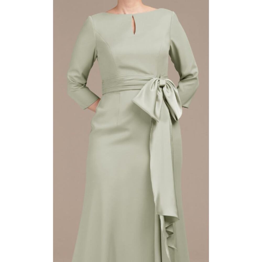 AW BRIDAL 16 2X plus sage green Jeanette mother of bride maxi dress NEW B46